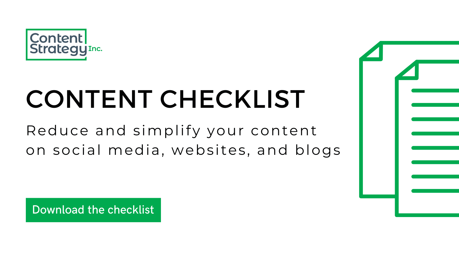 Content checklist, Reduce and simplify your content on sociaal media, websites, and blogs